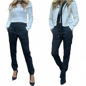 NEW BEVY FLOG women's gaya cargo jogger in black denim